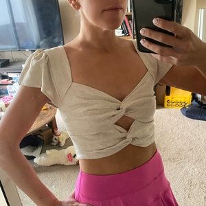 Promesa Bow-Front Cutout Crop Top NWT (S)